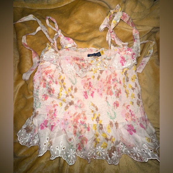 Floral Sleeveless Top with Tie Straps - Picture 1 of 2